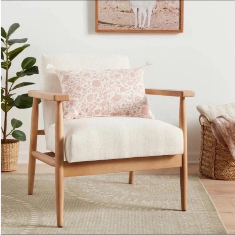 Floral-Printed Reversible Lumbar Throw Rose & Cream Pillow - Threshold